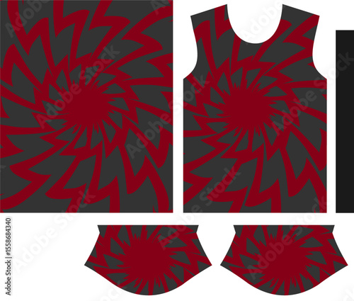 Wallpaper Mural Red Gray Psychedelic Spiral Jersey Pattern Torontodigital.ca
