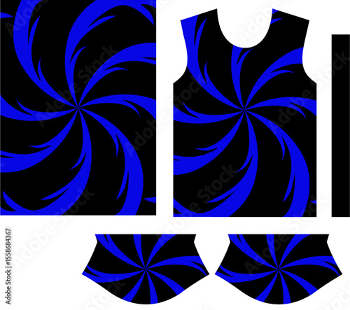 Wallpaper Mural Blue Black Psychedelic Spiral Jersey Pattern Torontodigital.ca