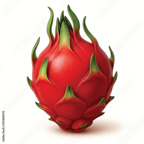 dragon fruit on white background