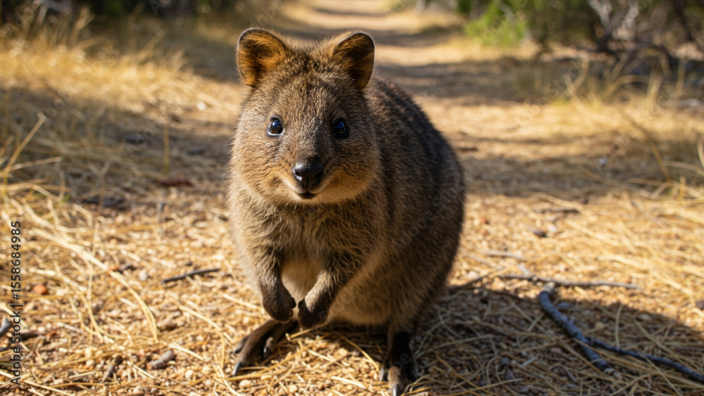 Naklejka premium close up of an adorable quokka