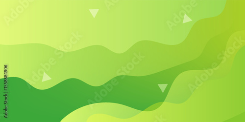 Abstract green and yellow color background. Dynamic shapes composition. Eps10 vector