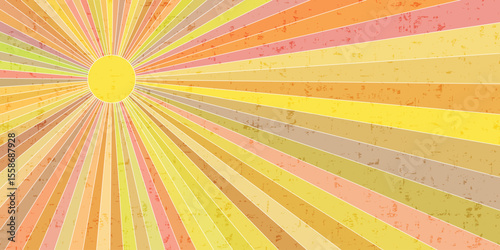 Stylized sun, summer sunlight, sun rays, vector drawing