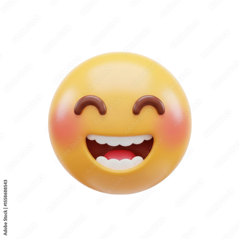 3d smiling emoji face with closed eyes and blush on cheeks 3d smiling emoji face with closed eyes and blush on cheeks