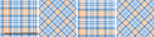 Plaid pattern set seamless tartan check plaid for skirt, tablecloth, blanket, duvet cover, or other modern fashion print.