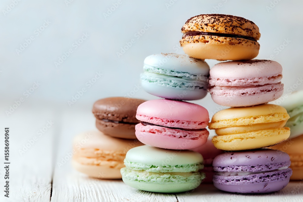 Fototapeta premium Colorful Macarons with Pastel Colors