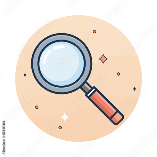 magnifying glass on white background icon