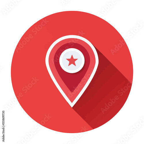Flat GPS Location Pin Icon – Navigation and Map Symbol
