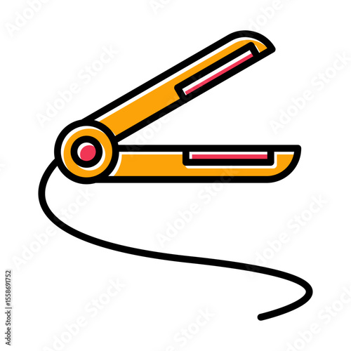 Hair Iron Icon Design