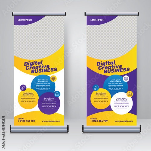 Corporate rollup or X banner design template	
