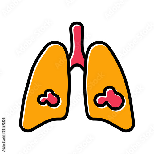 Lung Cancer Icon Design