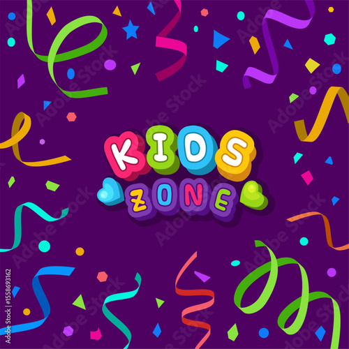 Kids zone. ads background template for kids playground