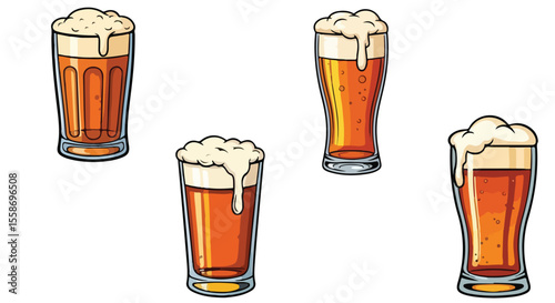 A set of glass with beer