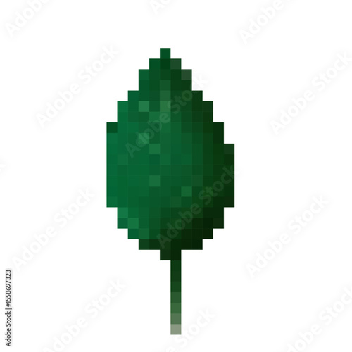 Vector representation of a green leaf with a textured appearance suitable for various design projects or nature themes