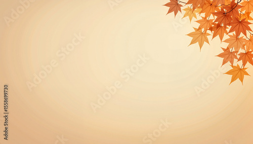 Warm tan gradient background with autumn leaves in corner, with space for text
