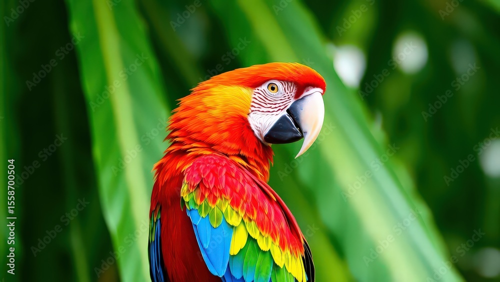 Obraz premium Rainforest Jewel: Stunning Macaw with Luminous Feathers