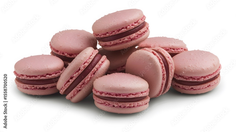 Obraz premium Pink Macarons Pastry Dessert Sweet Treats