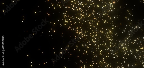 Sparkling gold stars on black. Perfect for holidays, celebrations, and magic.