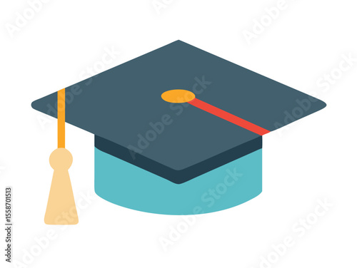 Academic achievement: graduation ceremony and library resources. This graphic depicts a graduation ceremony and a library, highlighting a celebratory and educational environment.
