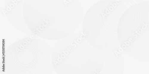 White geometric abstract background overlap layer on bright space with lines effect decoration. Modern graphic design element circles style concept for banner, modern