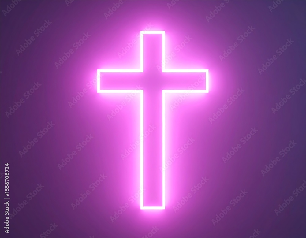 Obraz premium Illuminated pink cross (1)