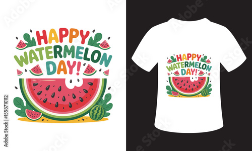 Minimalist National Watermelon Day Quote T-Shirt Design
