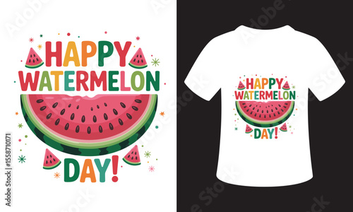 Minimalist National Watermelon Day Quote T-Shirt Design