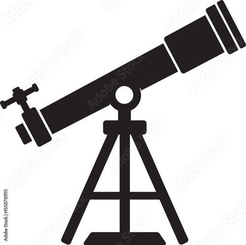 Telescopic Instrument Silhouette Design | Astronomy Tool Illustration Vector Format