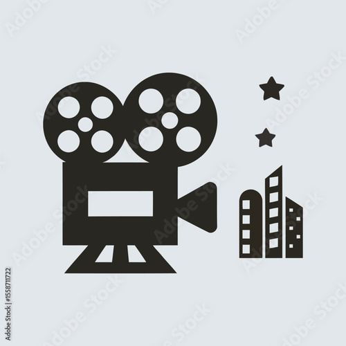 movie camera and film reel