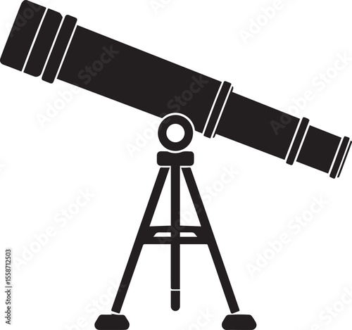 Telescopic Instrument Silhouette Design | Astronomy Tool Illustration Vector Format