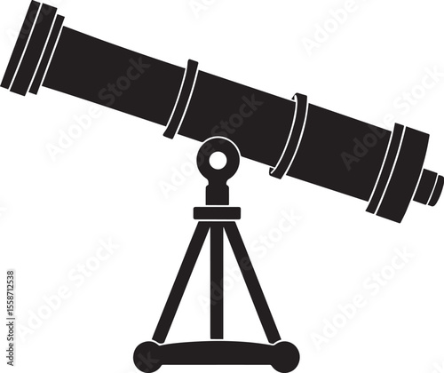 Telescopic Instrument Silhouette Design | Astronomy Tool Illustration Vector Format