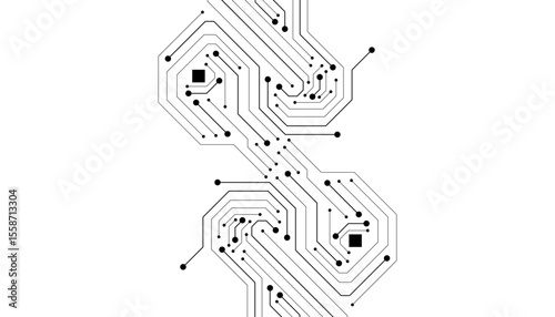 Abstract digital background with technology circuit board texture. Electronic motherboard illustration. Communication and engineering concept. Vector illustration