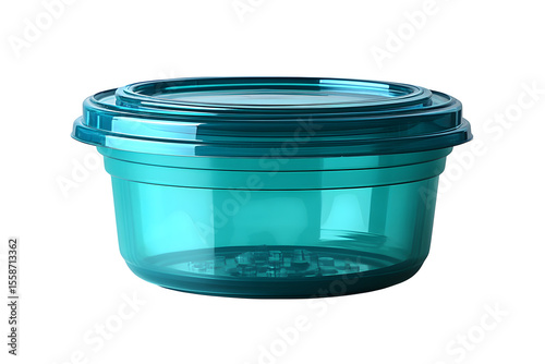 Generic plastic food storage container with lid isolated on white background