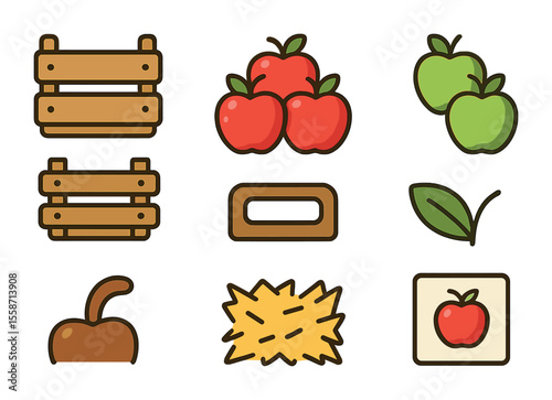 Innovation Tools Icons. Flat icon set of innovation tools and icons: rocket icon, creative spark, iteration