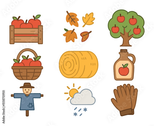 Smart Grid Icons. Flat icon set of smart grid integration: smart meter, energy flow chart, substation icon,