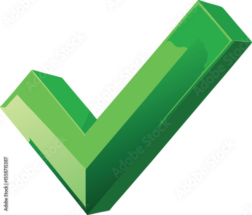 3D Green Checkmark Success, Approval, Confirmation Icon