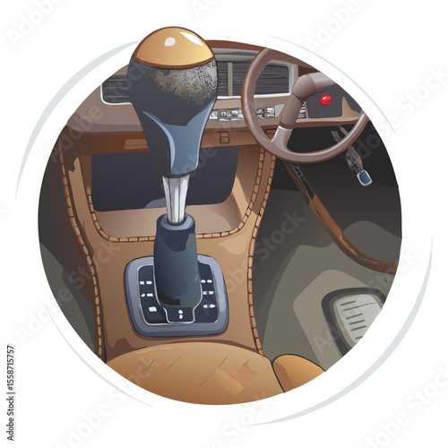 Modern gear system of a premium car vector art design 