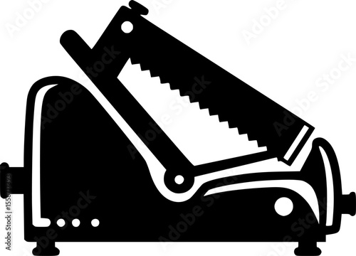 meat slicer line art silhouette vector illustration
