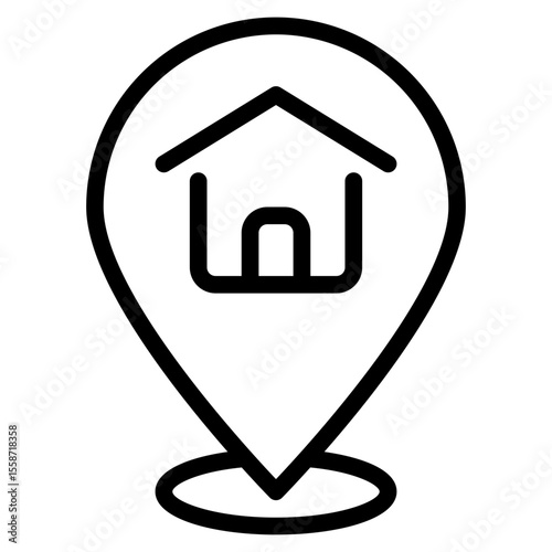 Find home location icon vector illustration for real estate and gps navigation apps usage