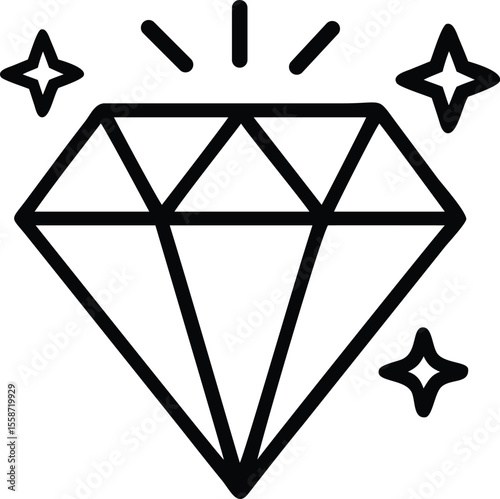 Diamond with sparkle icon