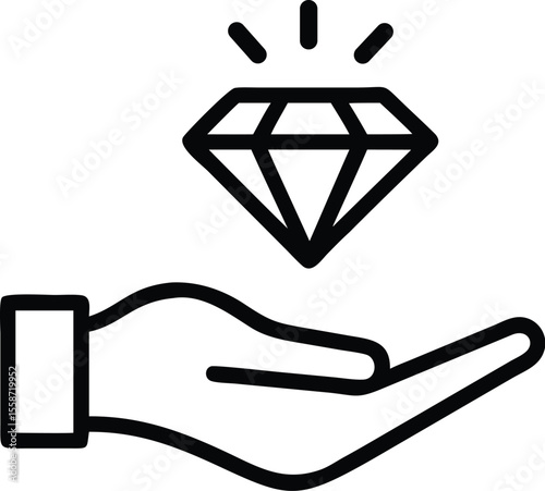 Hand offering diamond icon