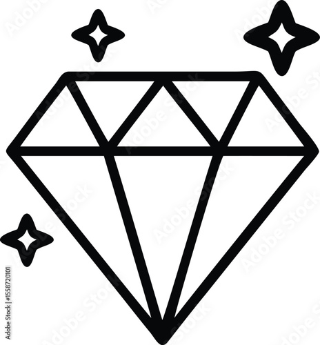 Diamond with stars icon