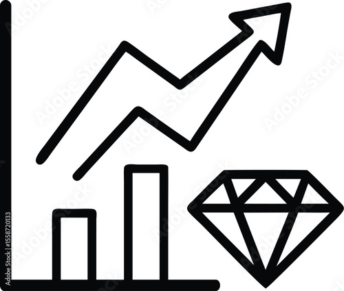 Graph with diamond icon