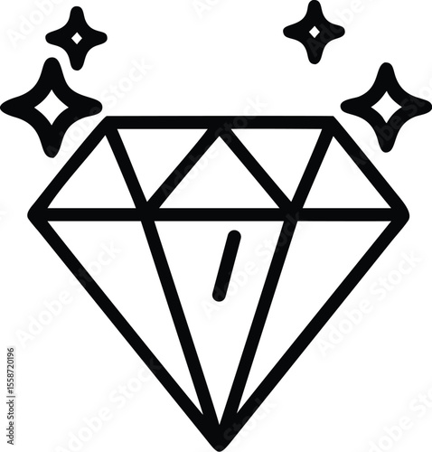 Sparkling diamond icon