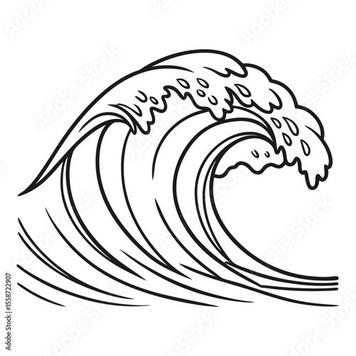 The Majestic Curl of a Powerful Ocean Wave Breaking in a Spectacular Display of Nature's Force