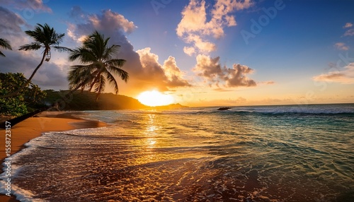 saint anne sunset guadeloupe caribbean
