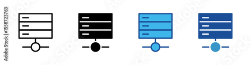 Server Multistyle Vector Icon Isolated On White Background