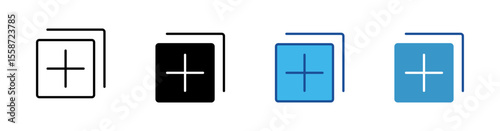 Add Multistyle Vector Icon Isolated On White Background