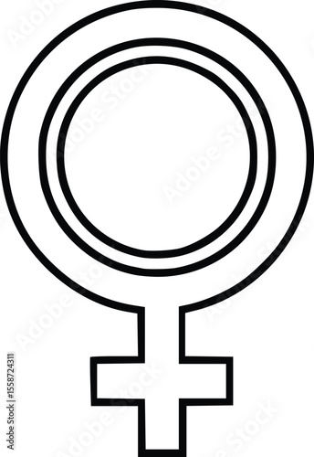 A simple line drawing of the female gender symbol.