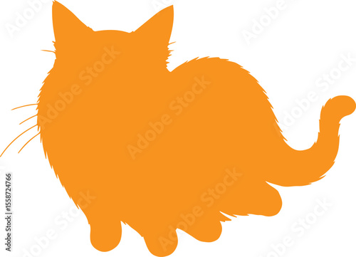 Vector of Ghost cat in silhouette pure white background