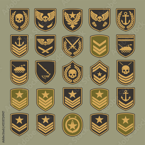 Military Insignia Patches Set